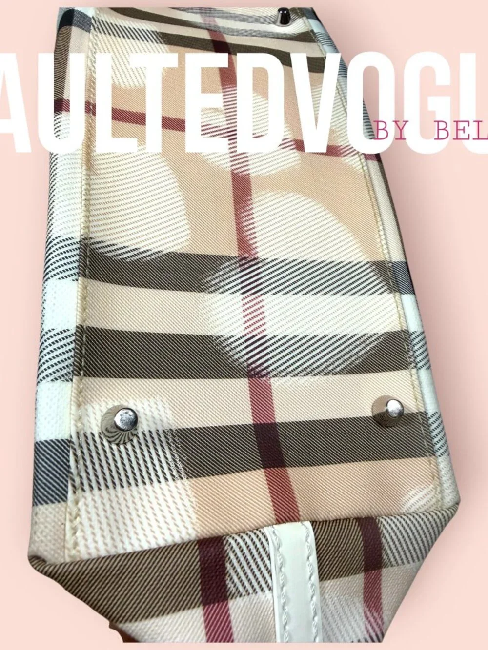 Burberry Nova Check Hearts Tote 💕 Rare Print Canvas Bag - Picture 5 of 11